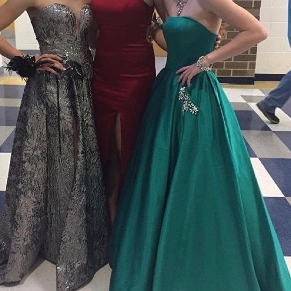 Green Sherri Hill Prom Dress - Picture 4 of 4